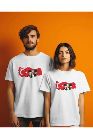 Atatürk Resim Baskılı Unisex Yetişkin ve Çocuk Kısa Kollu T-shirt