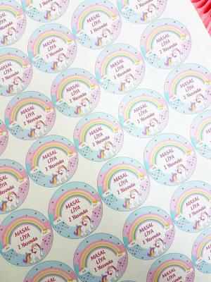 Unicorn Tasarım Sticker Etiket