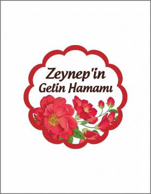 Kına Kırmızı Tasarım Sticker Etiket