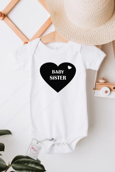 Baby Sister Baskılı Bebek Body Zıbın