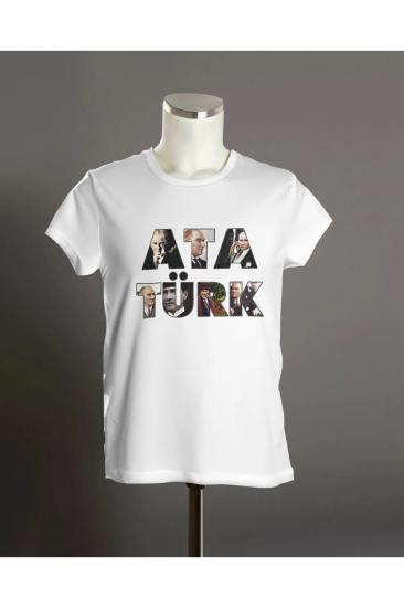 Atatürk Resim Baskılı Unisex Yetişkin ve Çocuk Kısa Kollu T-shirt