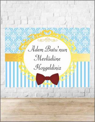 Gold Çerçeve Tasarım Afiş Branda Afis Afiş Branda Doğum Günü Baskı Branda Resimli Kişiye Özel Dogum gunu İsimli						