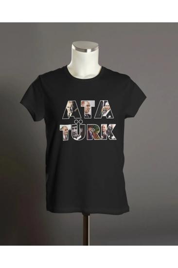 Atatürk Resim Baskılı Unisex Yetişkin ve Çocuk Kısa Kollu T-shirt