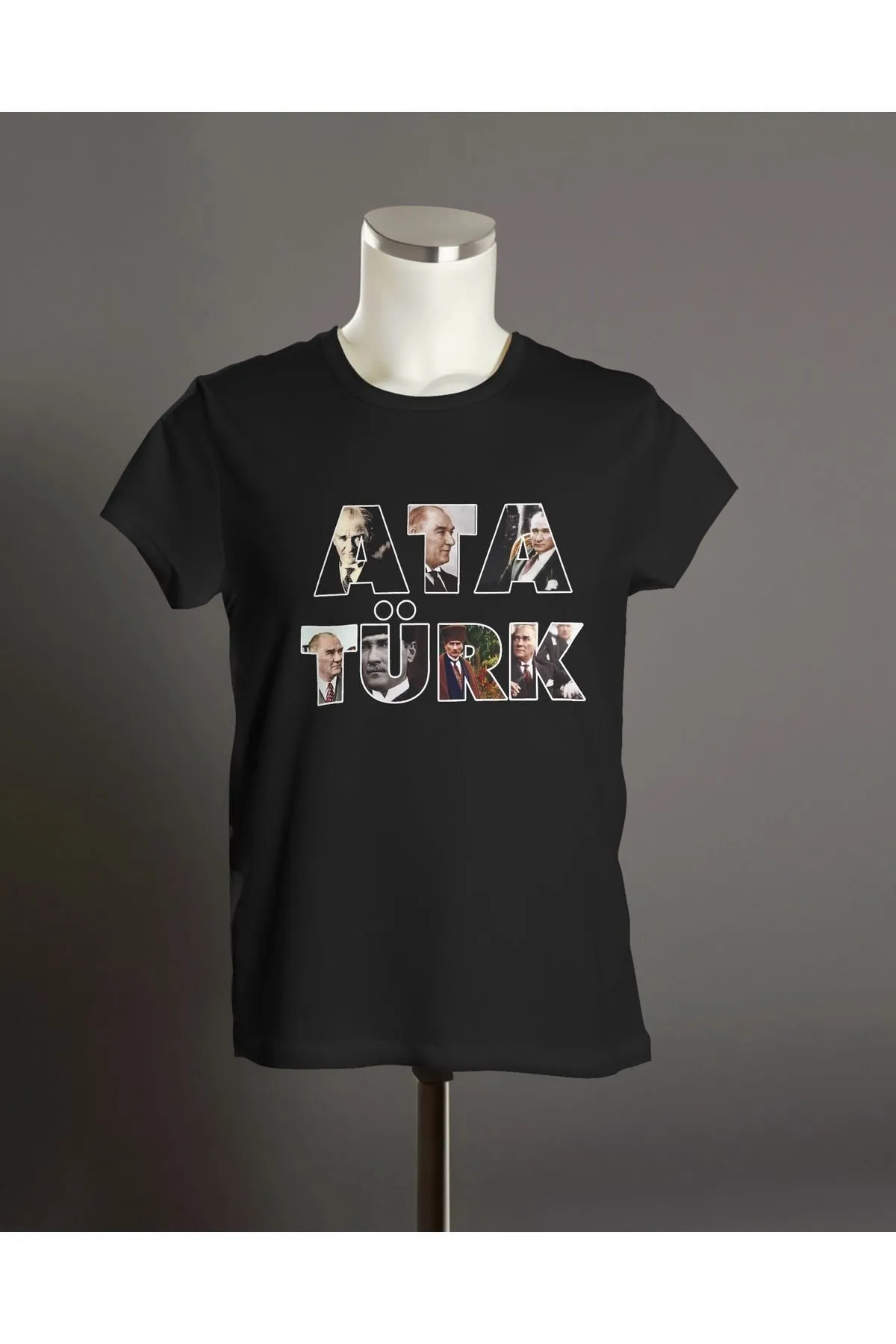 Atatürk%20Resim%20Baskılı%20Unisex%20Yetişkin%20ve%20Çocuk%20Kısa%20Kollu%20T-shirt